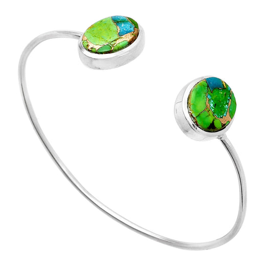 Blue Turquoise In Green Mohave Cuff Bangle Bracelet B-1004 SDB5140