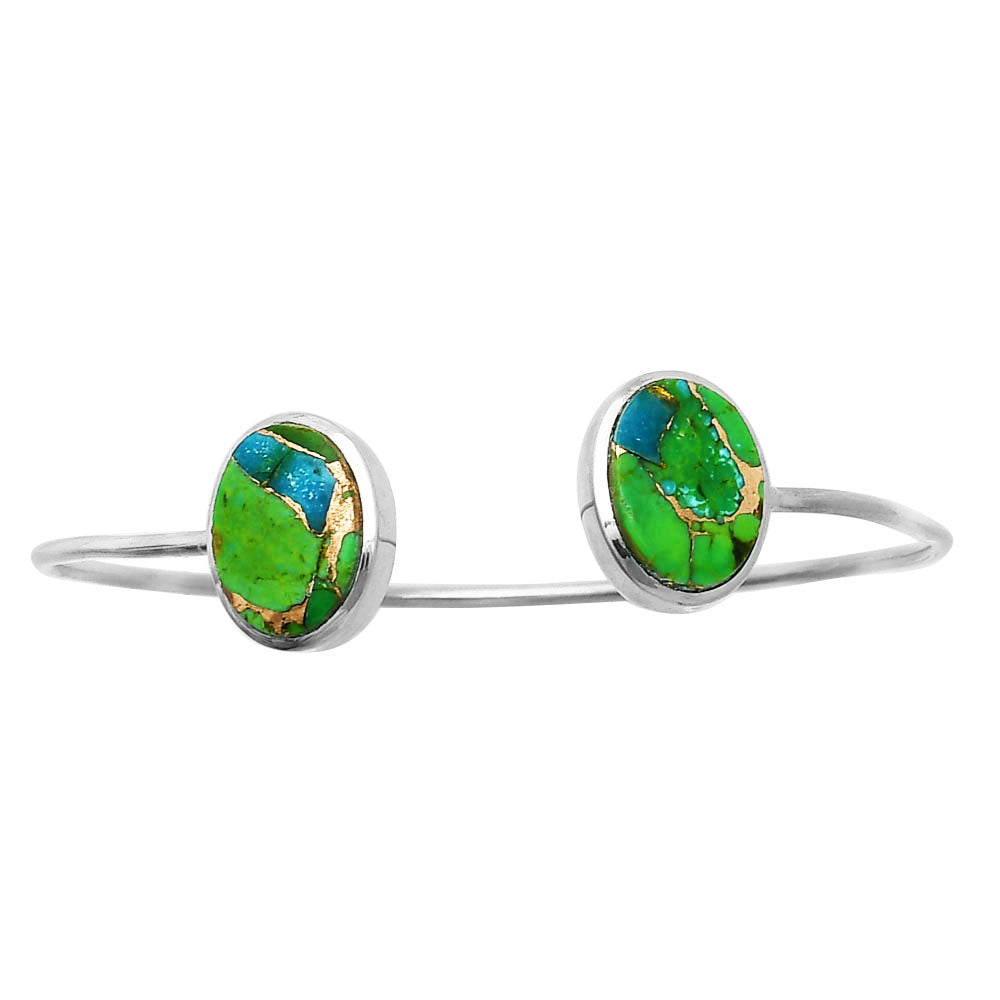 Blue Turquoise In Green Mohave Cuff Bangle Bracelet B-1004 SDB5140
