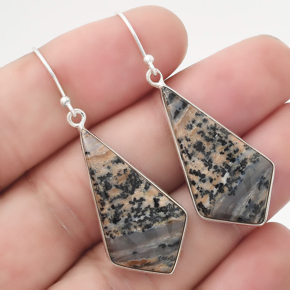 Natural Russian Honey Dendrite Opal Earrings E-1001 SDE50382