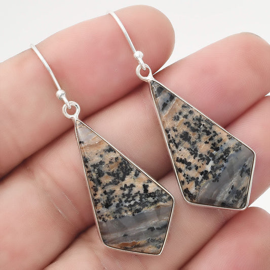 Natural Russian Honey Dendrite Opal Earrings E-1001 SDE50382
