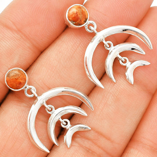 Natural Red Sponge Coral Earrings E-1249 SDE84369