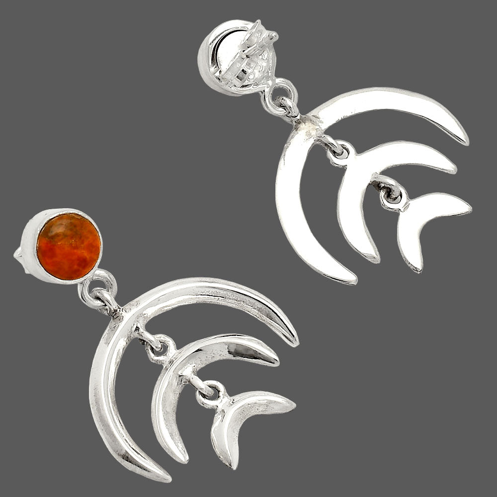 Natural Red Sponge Coral Earrings E-1249 SDE84369