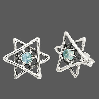 Star of David - Rainbow Moonstone Stud Earrings E-1024 SDE84439