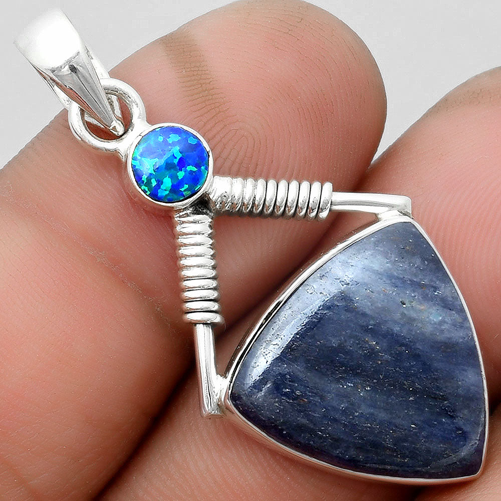 Natural Purple Aventurine & Fire Opal Pendant P-1600 SDP104324