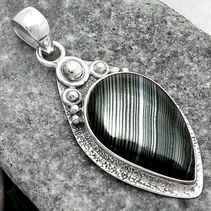 Crown Of Silver Psilomelane - Black Malachite Pendant P-1350 SDP104924