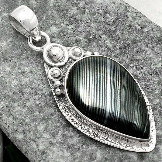 Crown Of Silver Psilomelane - Black Malachite Pendant P-1350 SDP104924