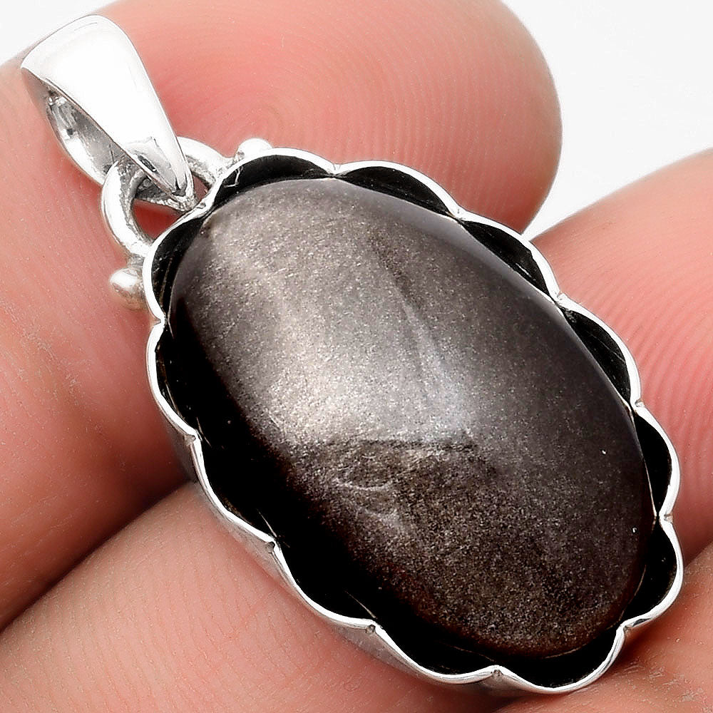 Natural Silver Obsidian Pendant P-1555 SDP107082-0