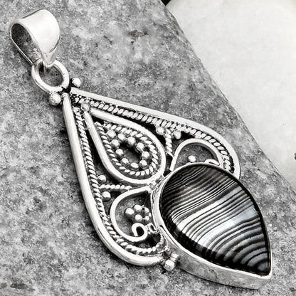 Crown Of Silver Psilomelane - Black Malachite Pendant P-1541 SDP107269