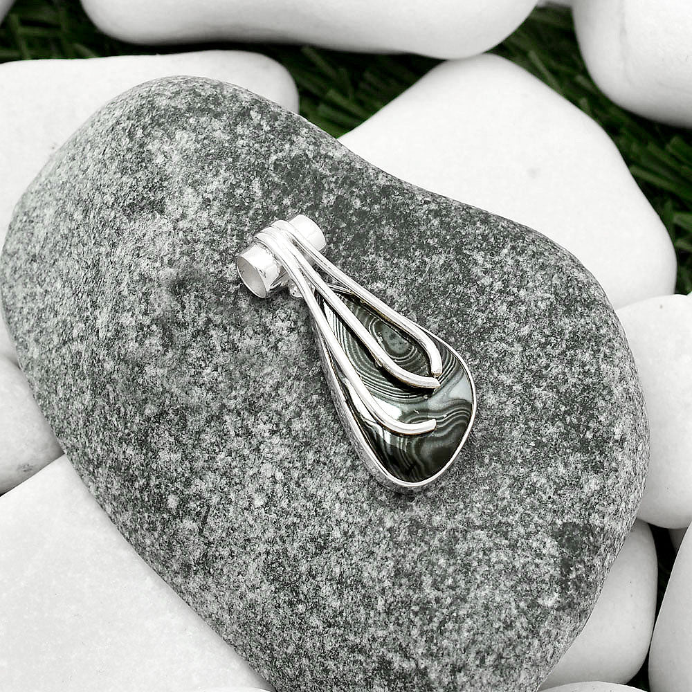 Crown Of Silver Psilomelane - Black Malachite Pendant P-1675 SDP109596