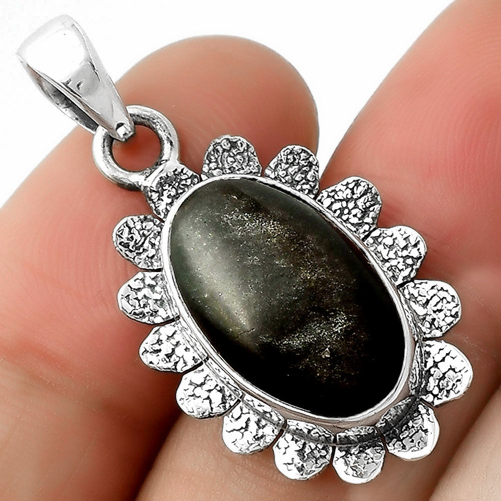 Natural Silver Obsidian Pendant P-1205 SDP109684