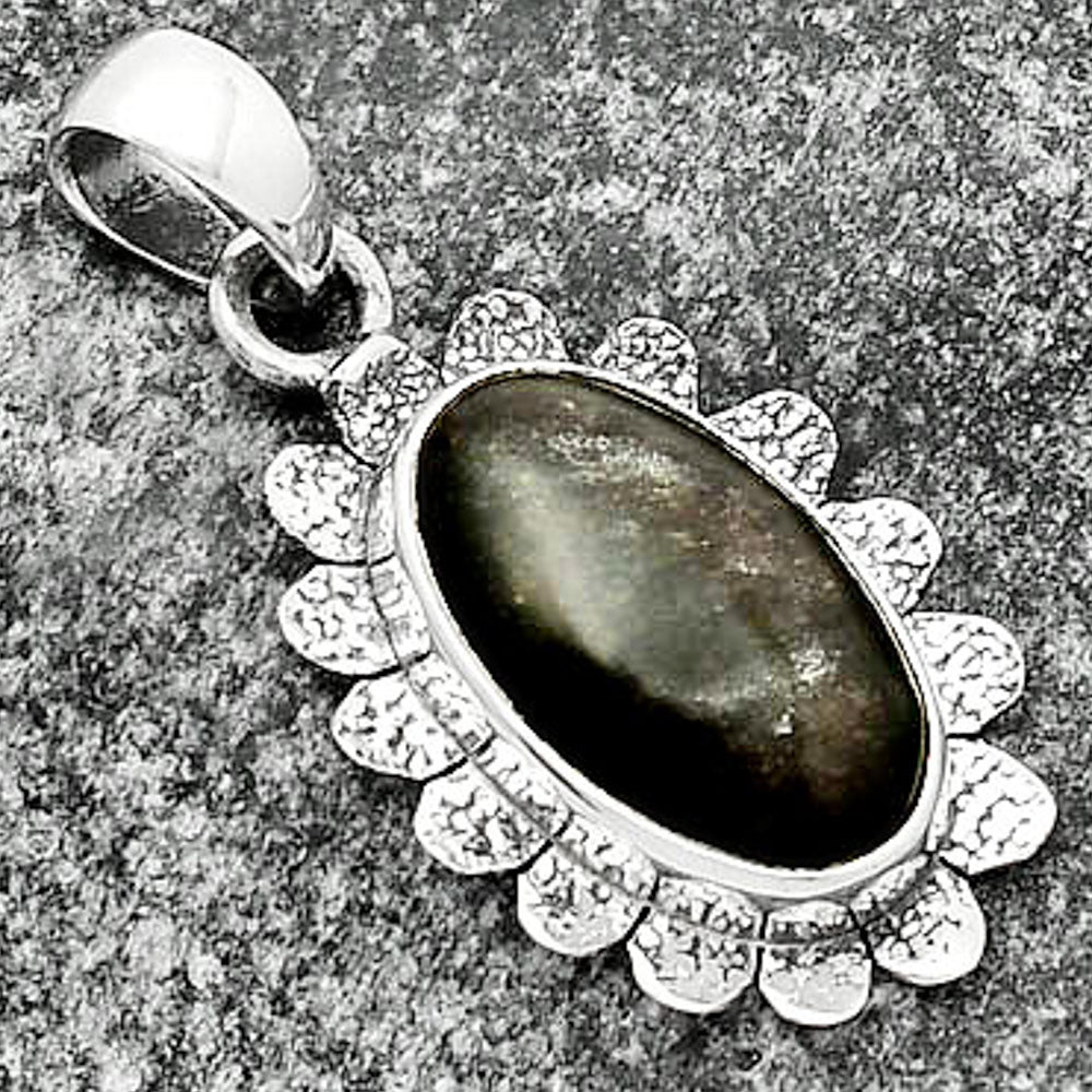 Natural Silver Obsidian Pendant P-1205 SDP109684