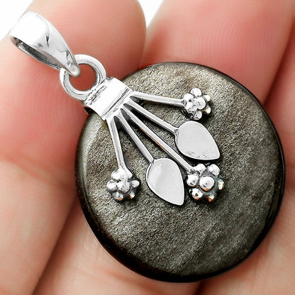 Natural Silver Obsidian Pendant P-1647 SDP111356-0