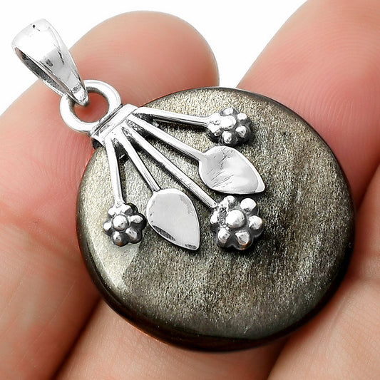 Natural Silver Obsidian Pendant P-1647 SDP111359-0