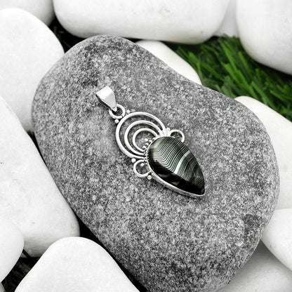 Crown Of Silver Psilomelane - Black Malachite Pendant P-1541 SDP111512