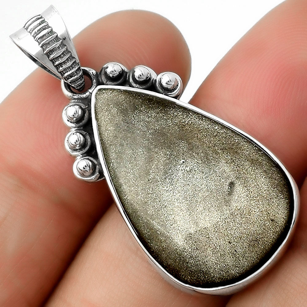 Natural Silver Obsidian Pendant P-1087 SDP112082