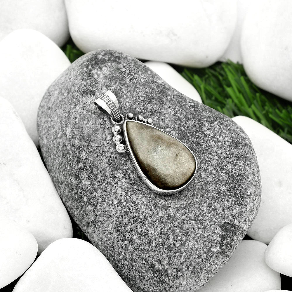 Natural Silver Obsidian Pendant P-1087 SDP112082