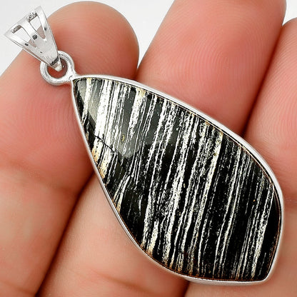 Natural Silver Leaf Obsidian Pendant P-1001 SDP125002-0