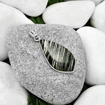 Natural Silver Leaf Obsidian Pendant P-1001 SDP125002-1