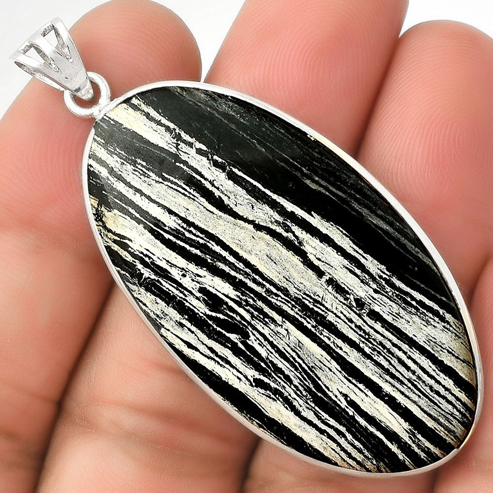 Natural Silver Leaf Obsidian Pendant P-1001 SDP125009-0