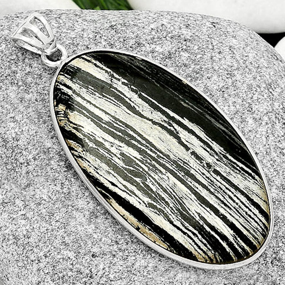 Natural Silver Leaf Obsidian Pendant P-1001 SDP125009-2