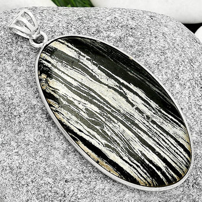 Natural Silver Leaf Obsidian Pendant P-1001 SDP125009-2
