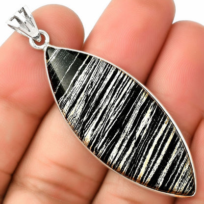 Natural Silver Leaf Obsidian Pendant P-1001 SDP125014-0