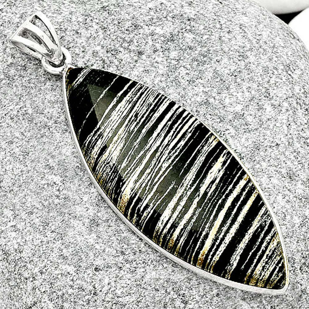 Natural Silver Leaf Obsidian Pendant P-1001 SDP125014-2