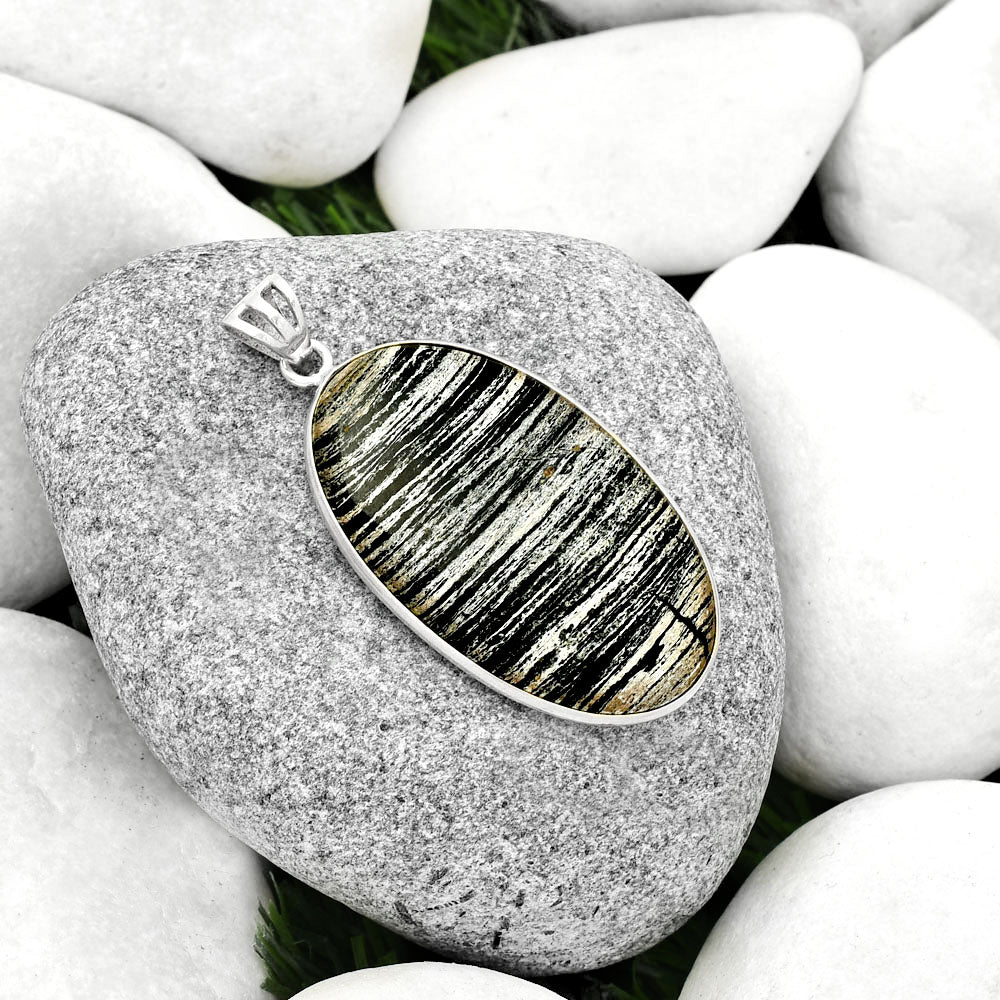 Natural Silver Leaf Obsidian Pendant P-1001 SDP125026-1