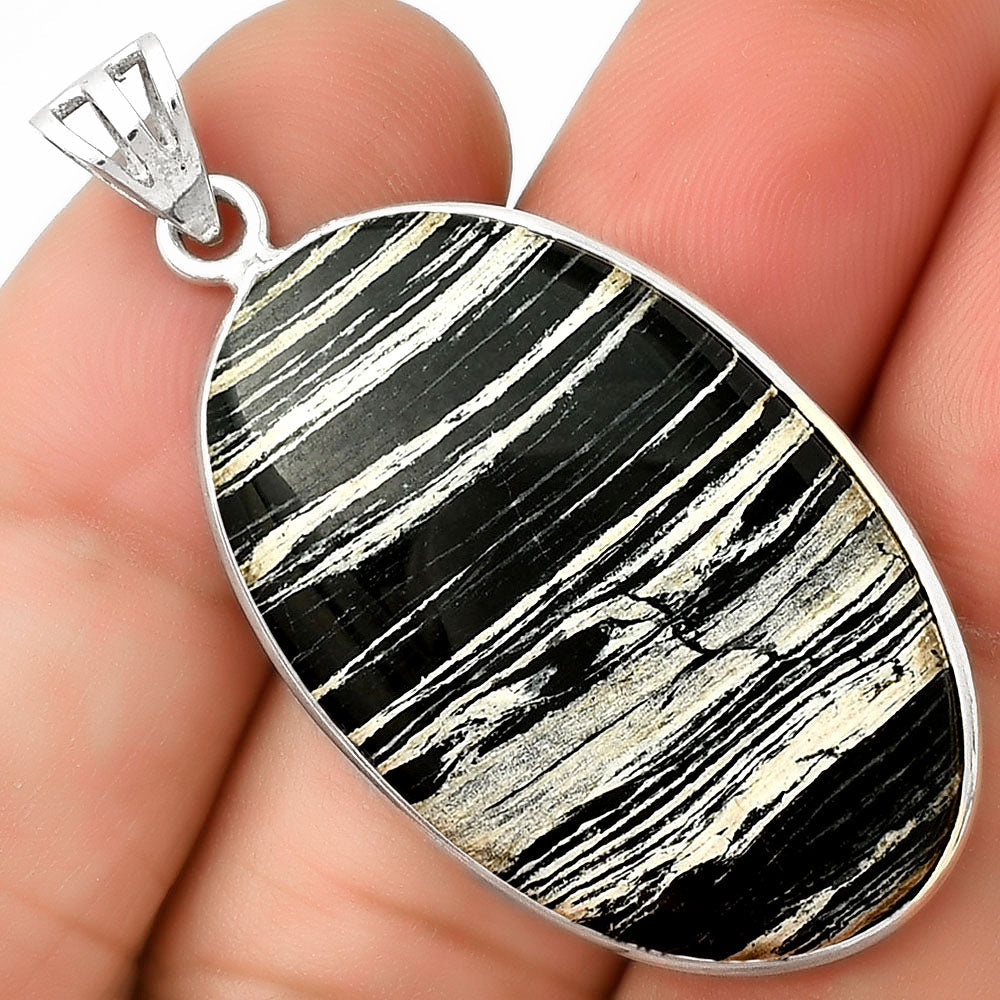Natural Silver Leaf Obsidian Pendant P-1001 SDP125041-0
