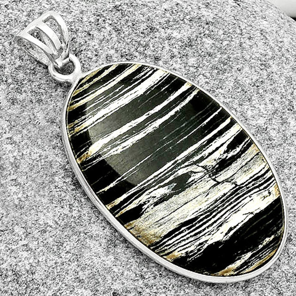 Natural Silver Leaf Obsidian Pendant P-1001 SDP125041-2