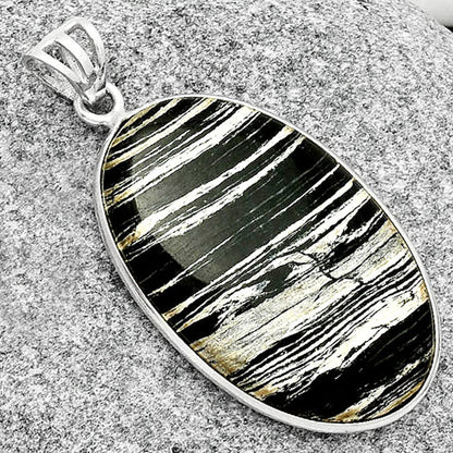 Natural Silver Leaf Obsidian Pendant P-1001 SDP125041-2