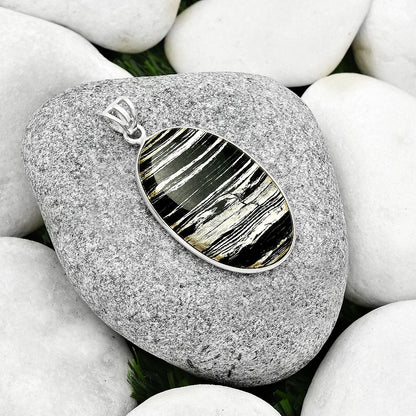 Natural Silver Leaf Obsidian Pendant P-1001 SDP125041-1