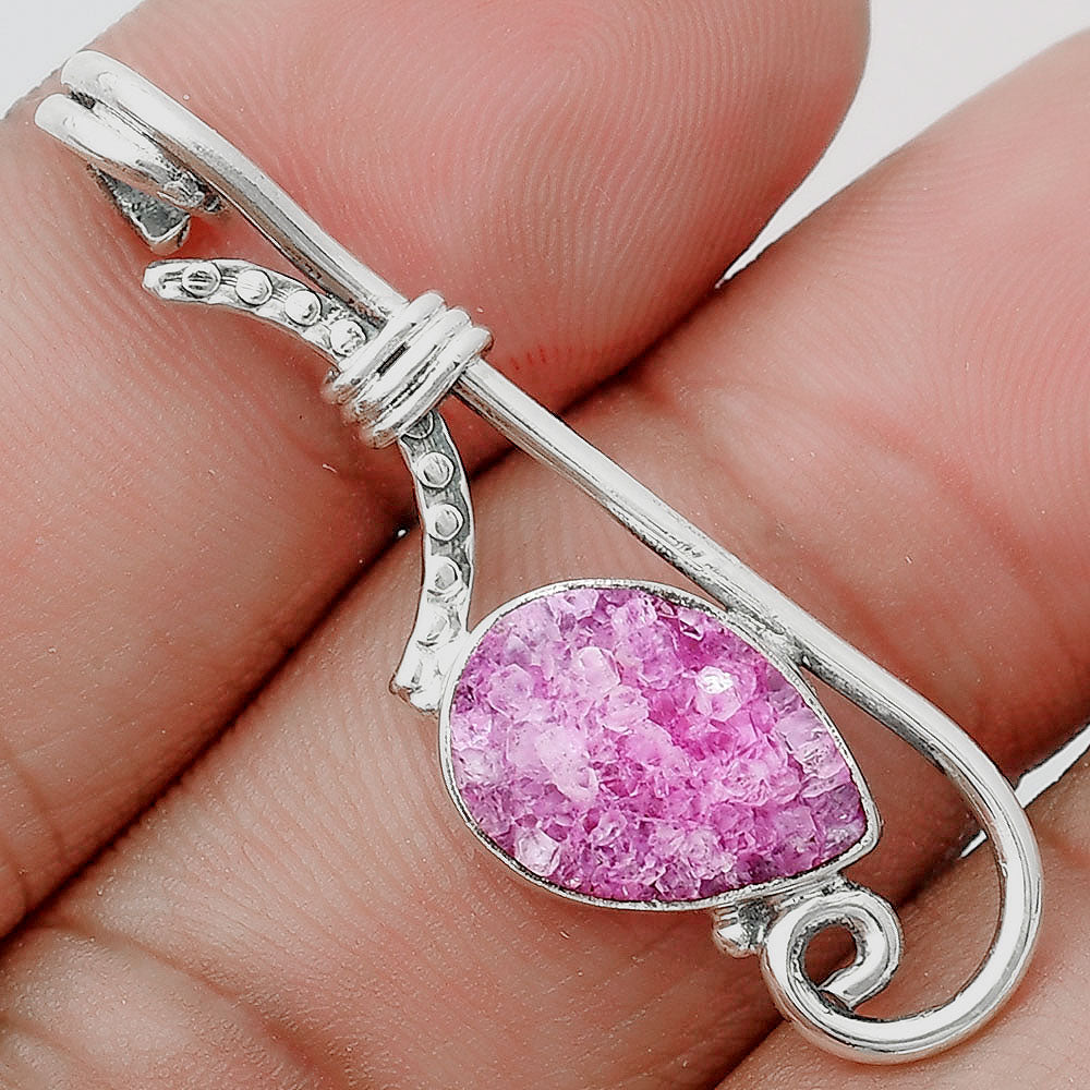 Pink Agate Druzy Pendant P-1682 SDP129235