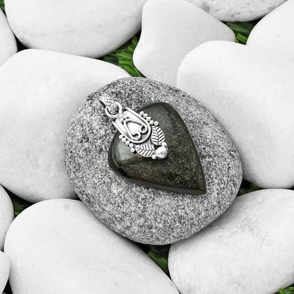 Natural Silver Obsidian Pendant P-1313 SDP136416-1