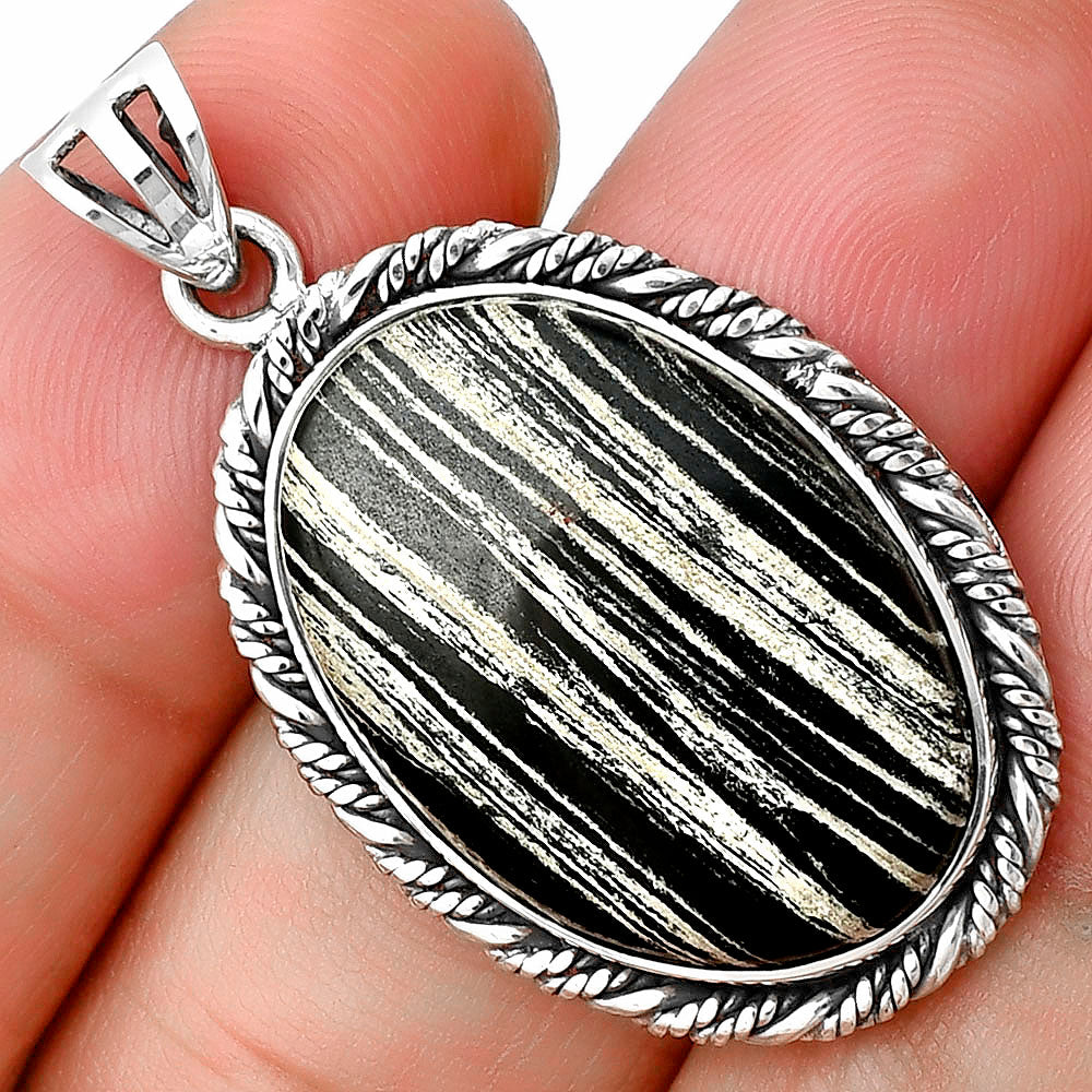 Natural Silver Leaf Obsidian Pendant P-1074 SDP138741-0