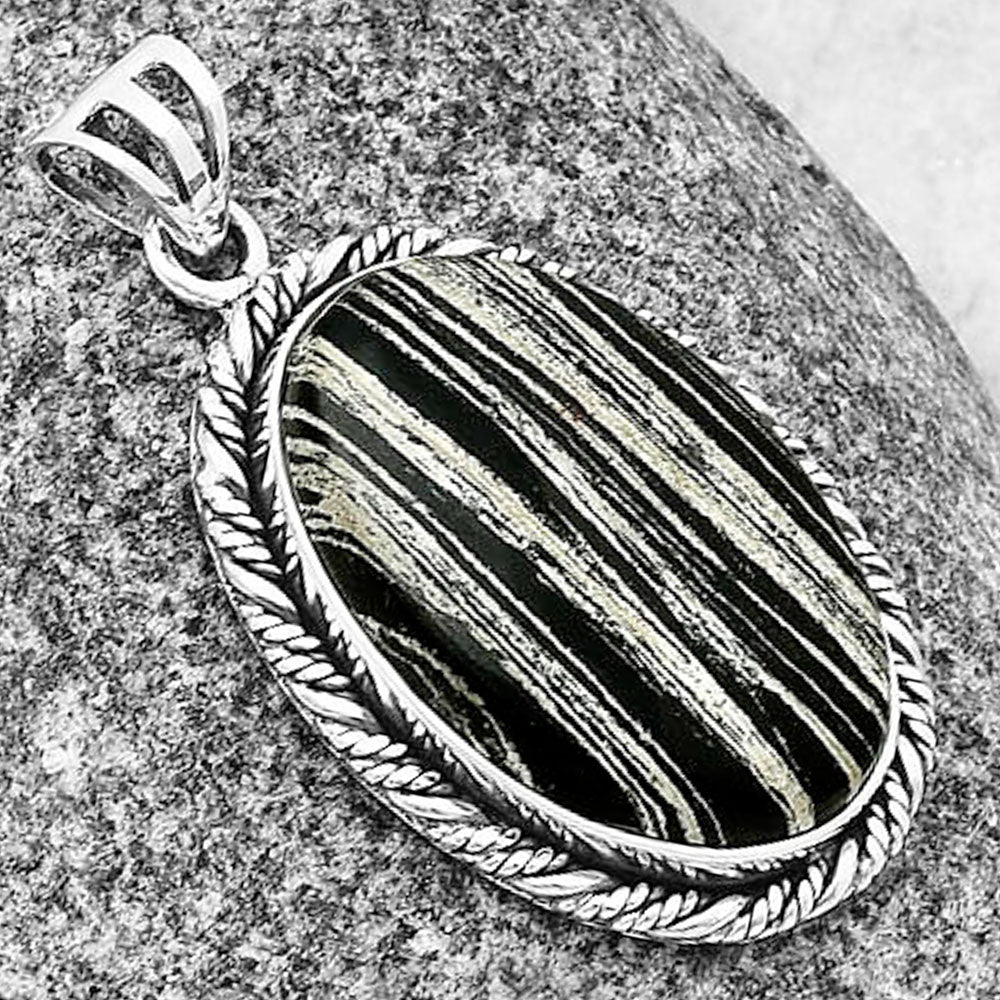 Natural Silver Leaf Obsidian Pendant P-1074 SDP138741-2