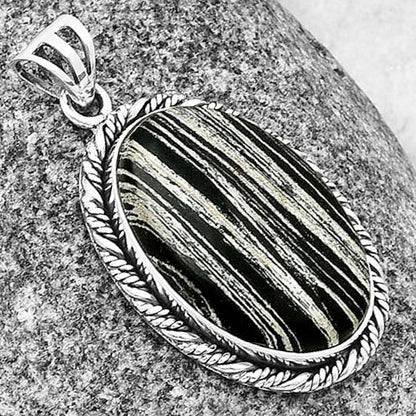 Natural Silver Leaf Obsidian Pendant P-1074 SDP138741-2