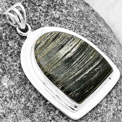 Natural Silver Leaf Obsidian Pendant P-1076 SDP138837-2