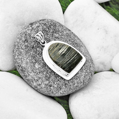 Natural Silver Leaf Obsidian Pendant P-1076 SDP138837-1