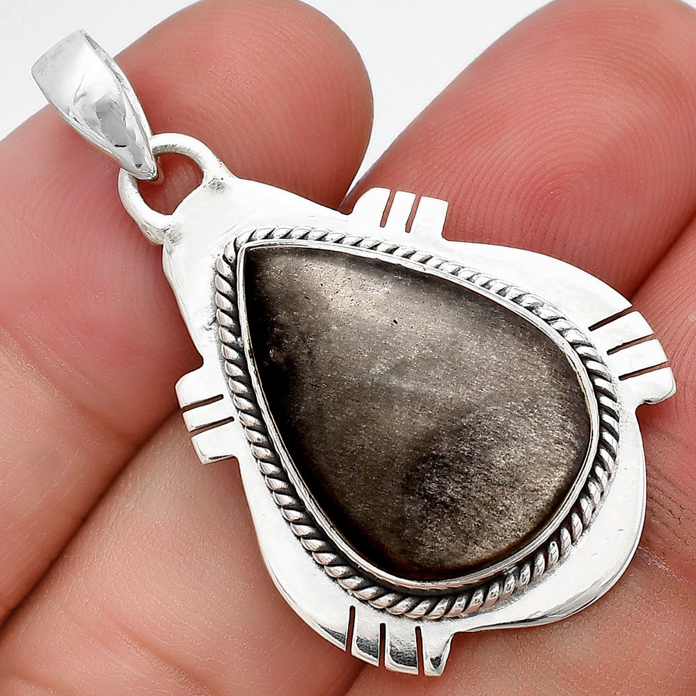 Natural Silver Obsidian Pendant P-1463 SDP140649