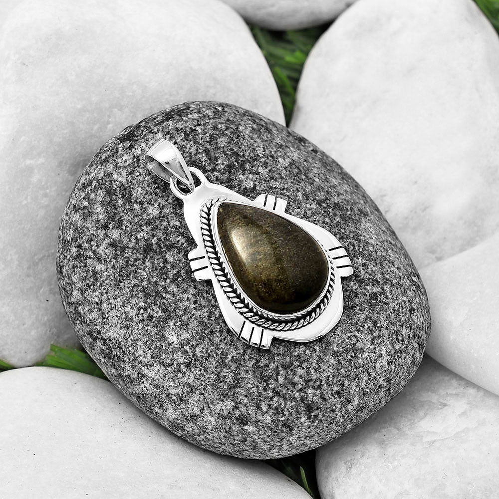 Natural Silver Obsidian Pendant P-1463 SDP140674