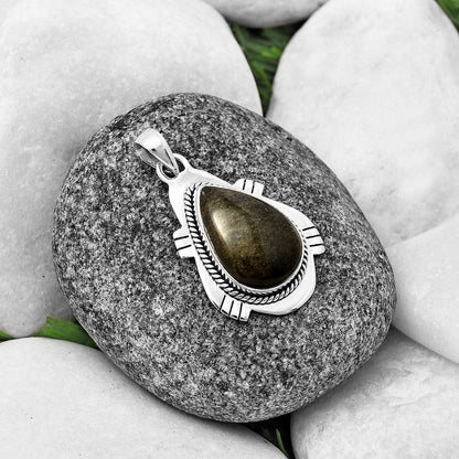 Natural Silver Obsidian Pendant P-1463 SDP140674