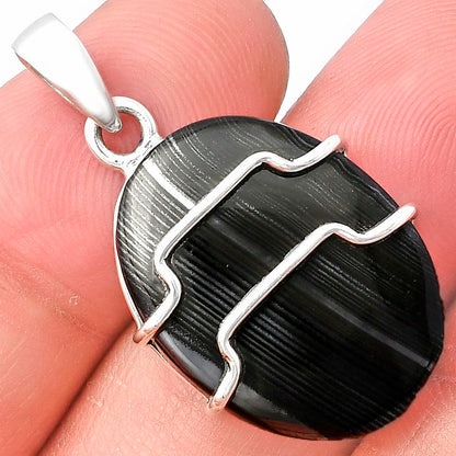 Crown Of Silver Psilomelane - Black Malachite Pendant P-1638 SDP143313