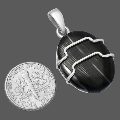 Crown Of Silver Psilomelane - Black Malachite Pendant P-1638 SDP143313