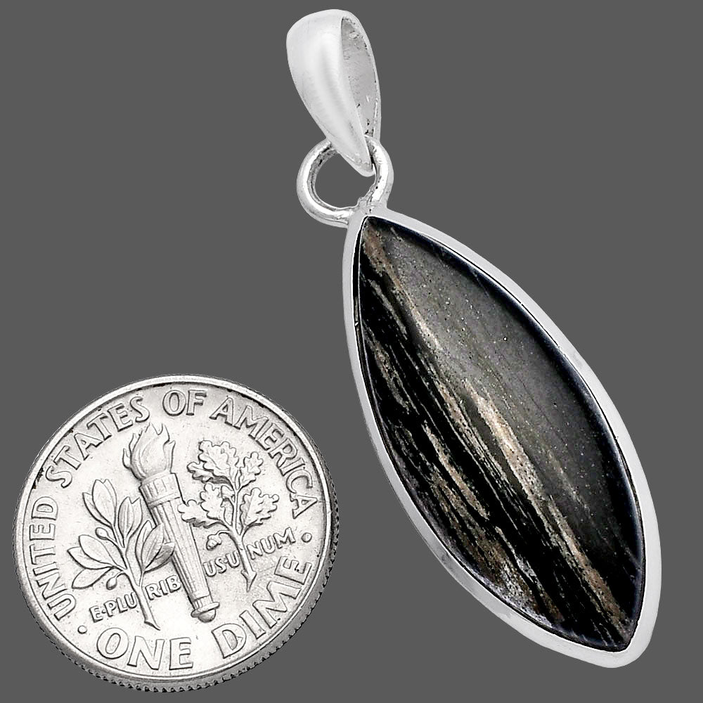 Natural Silver Leaf Obsidian Pendant P-1002 SDP144597