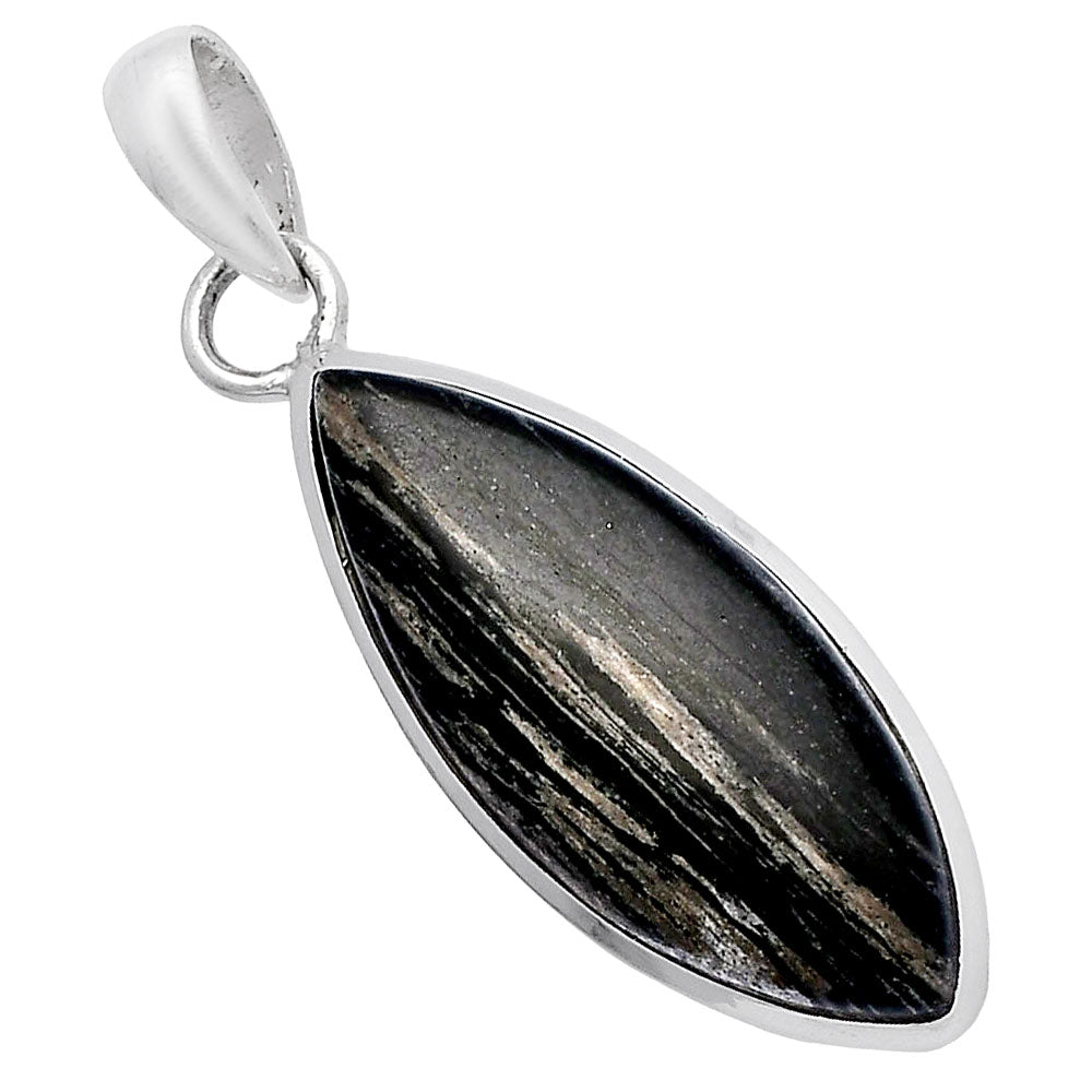 Natural Silver Leaf Obsidian Pendant P-1002 SDP144597