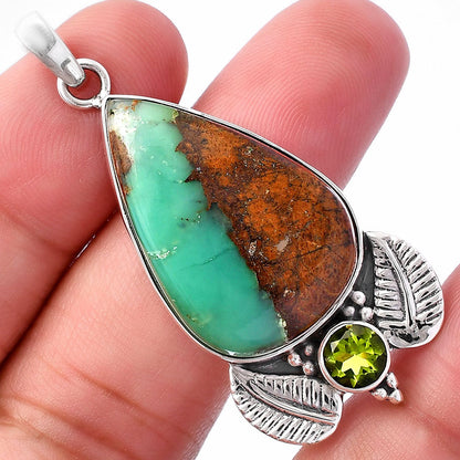 Boulder Chrysoprase & Peridot Pendant P-1127 SDP145902
