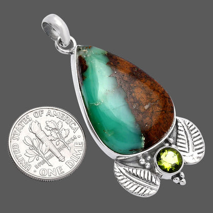 Boulder Chrysoprase & Peridot Pendant P-1127 SDP145902