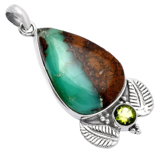 Boulder Chrysoprase & Peridot Pendant P-1127 SDP145902
