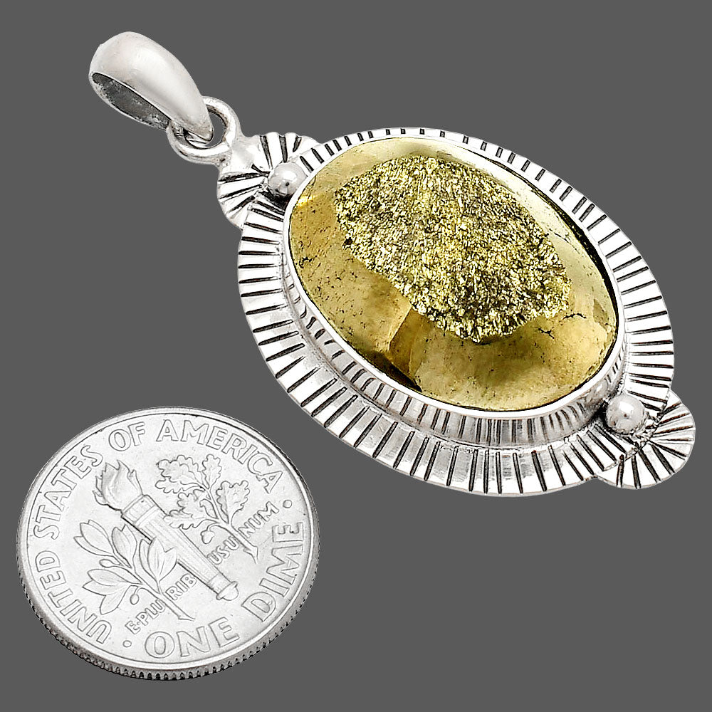 Natural Peruvian Golden Pyrite Pendant P-1732 SDP148252